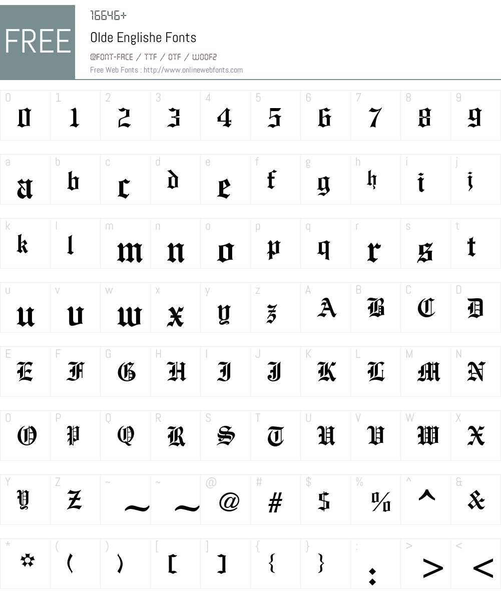Olde Englishe Font Screenshots