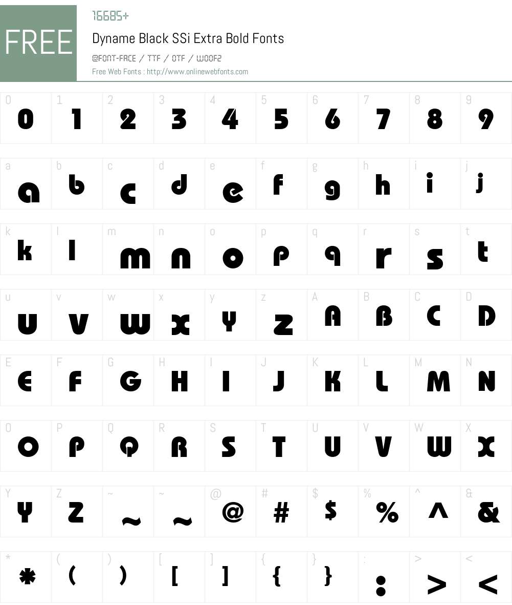 Dyname Black SSi Font Screenshots