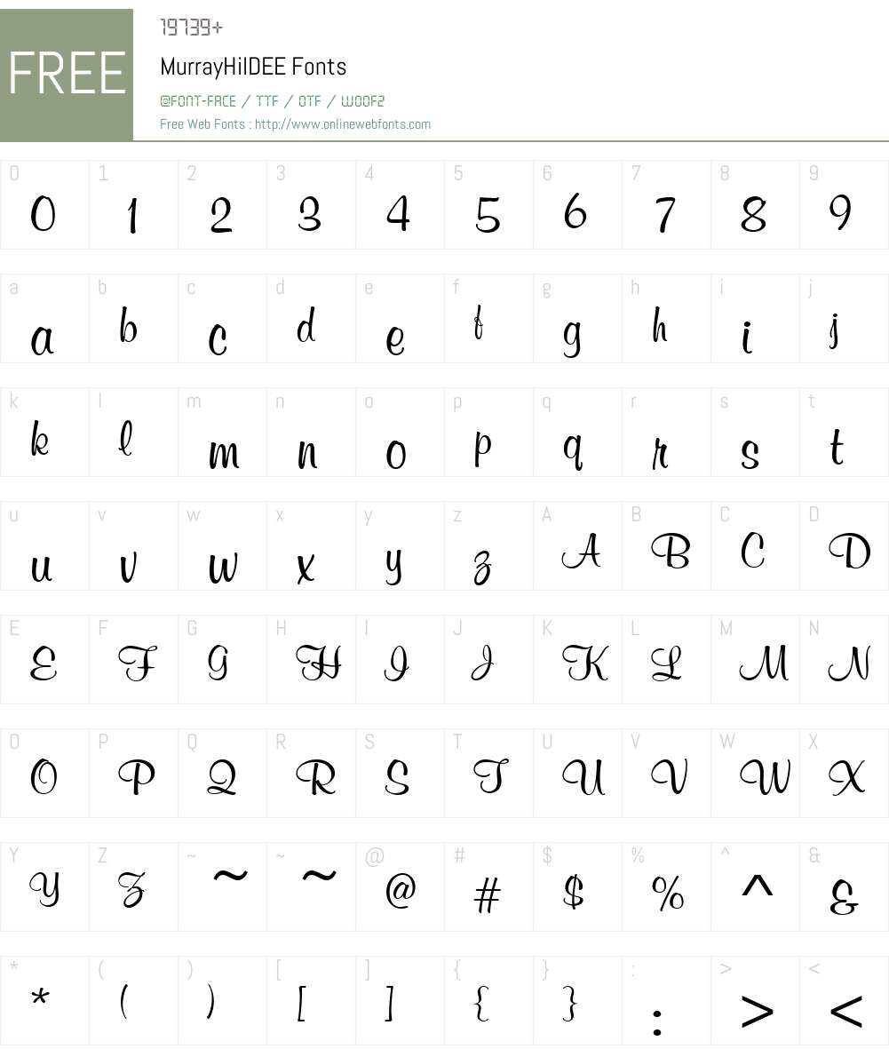 MurrayHilDEE Font Screenshots