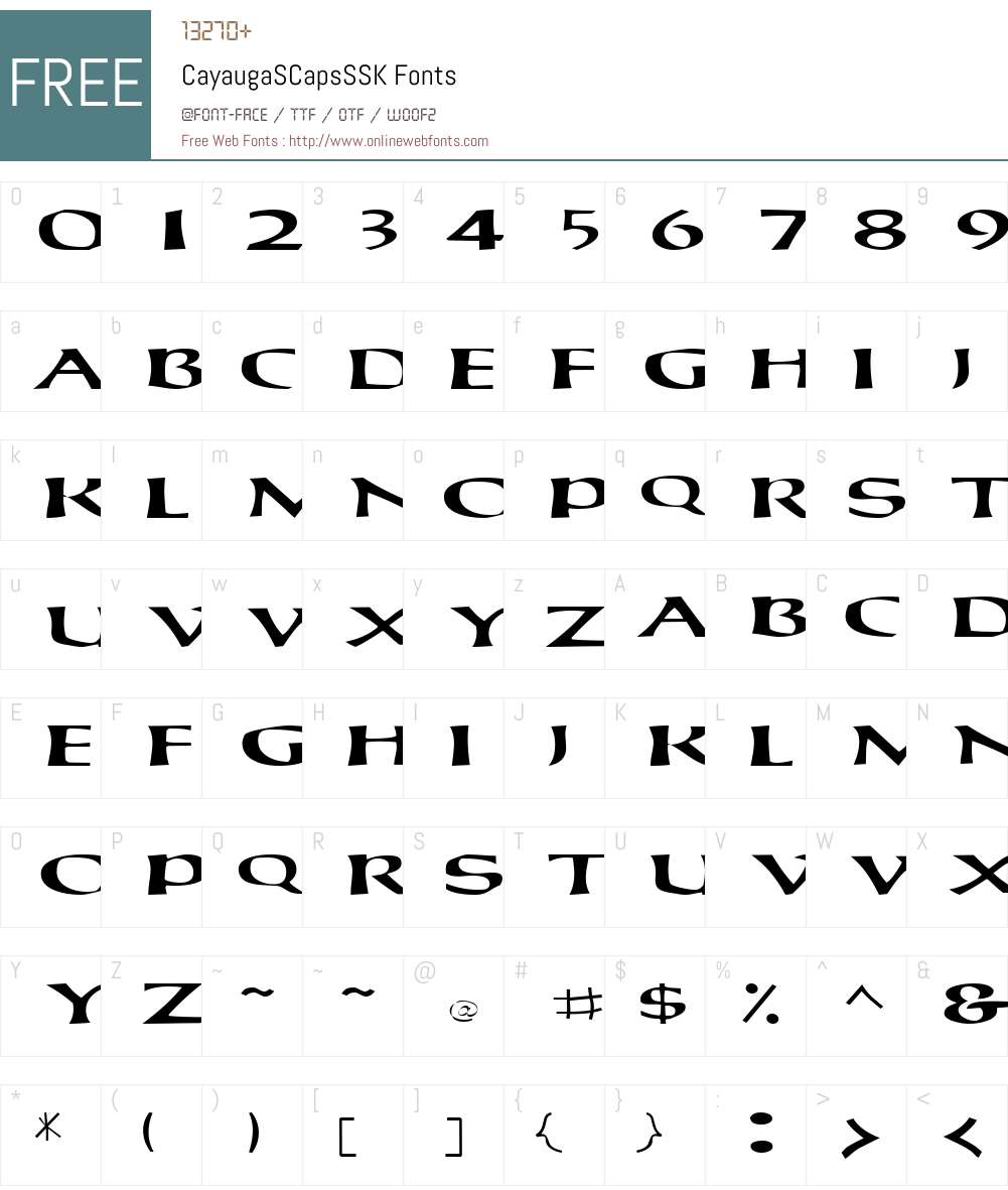 CayaugaSCapsSSK Font Screenshots