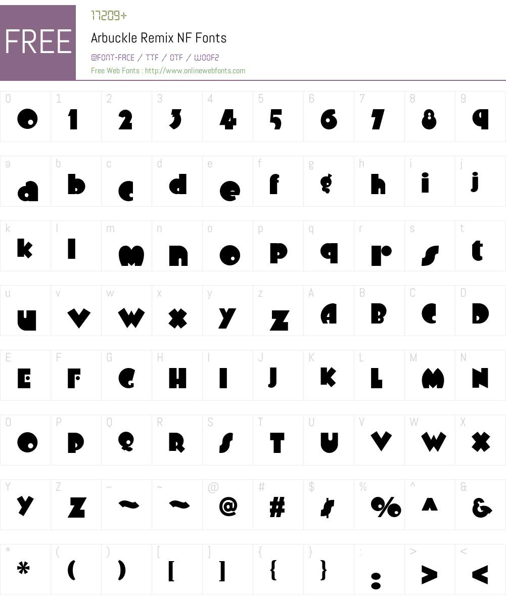 Arbuckle Remix NF Font Screenshots