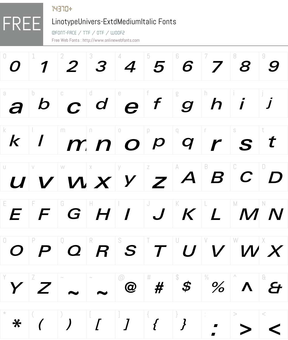 LinotypeUnivers Font Screenshots