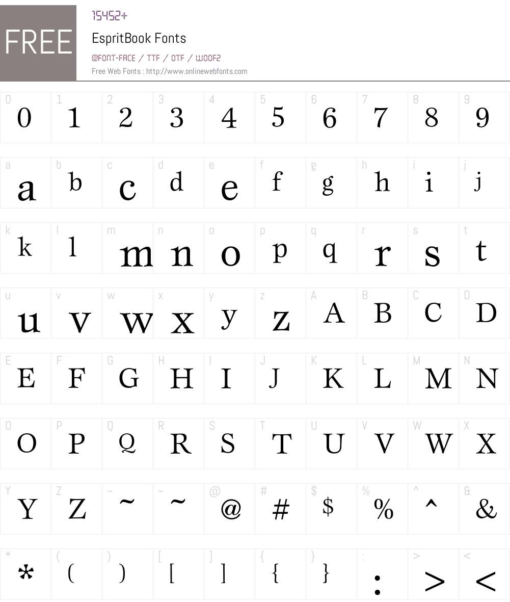 Esprit Font Screenshots
