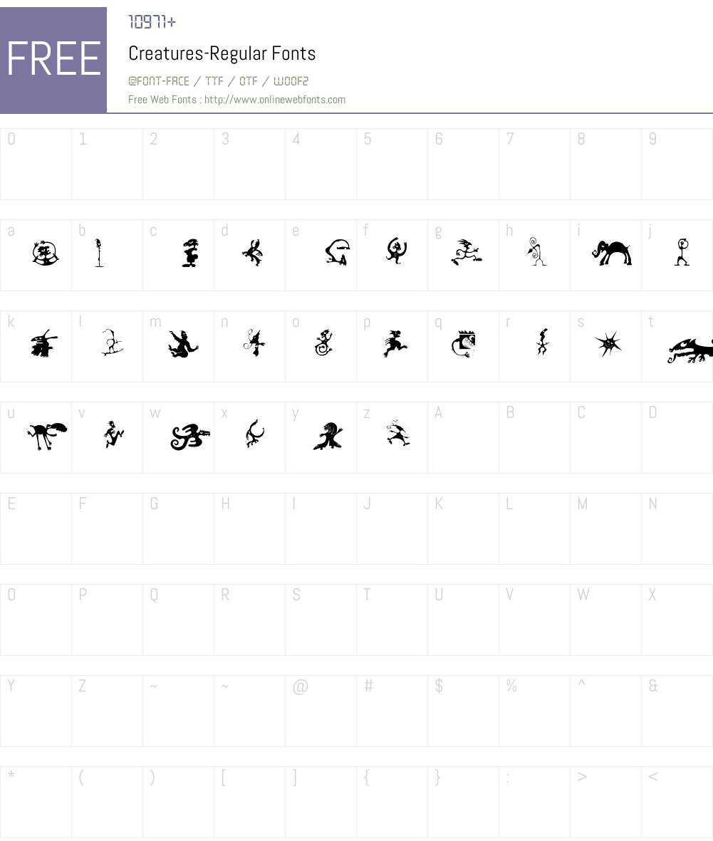 Creatures Font Screenshots