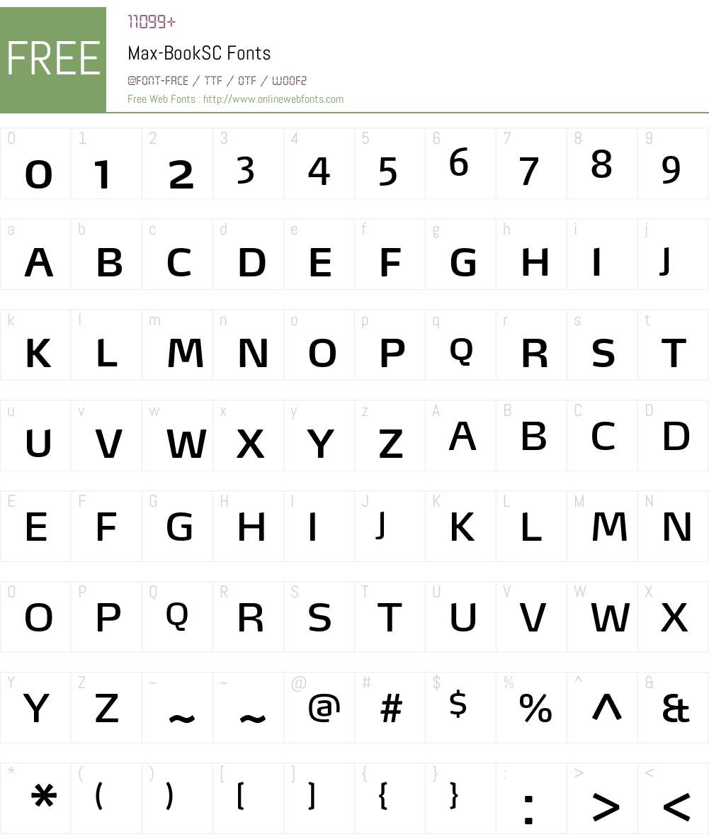 Max-BookSC Font Screenshots