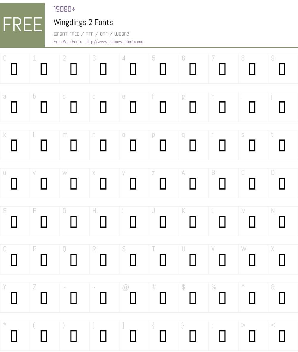 Wingdings 2 Font Screenshots