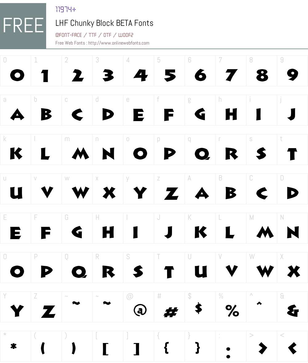 LHF Chunky Block BETA Font Screenshots