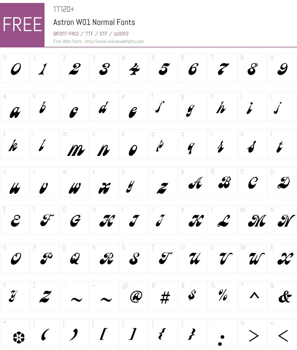 AstronW01-Normal Font Screenshots