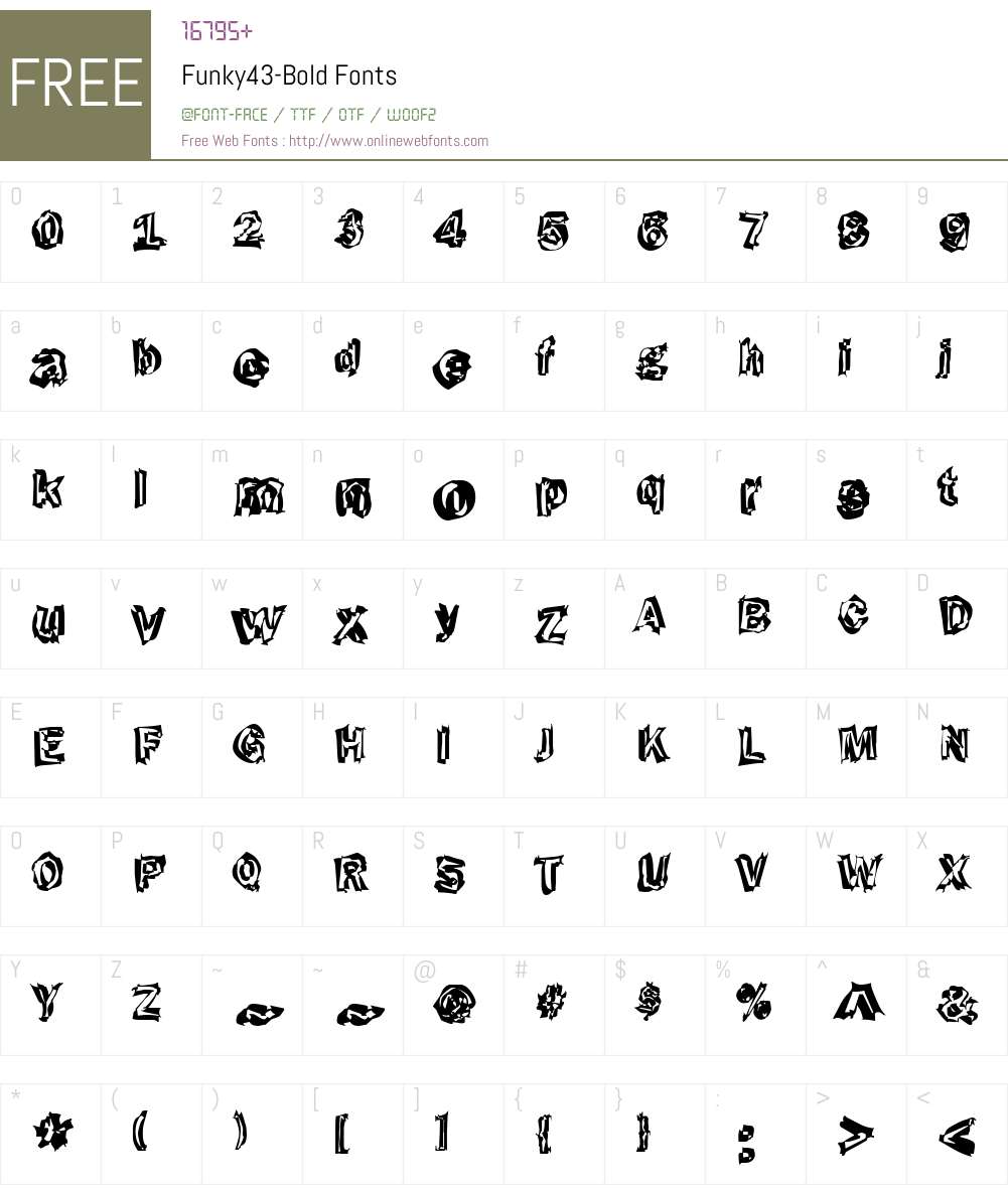 Funky43 Font Screenshots
