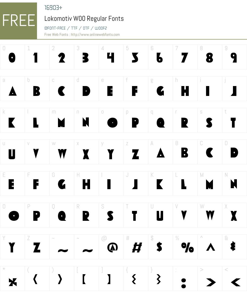 LokomotivW00-Regular Font Screenshots