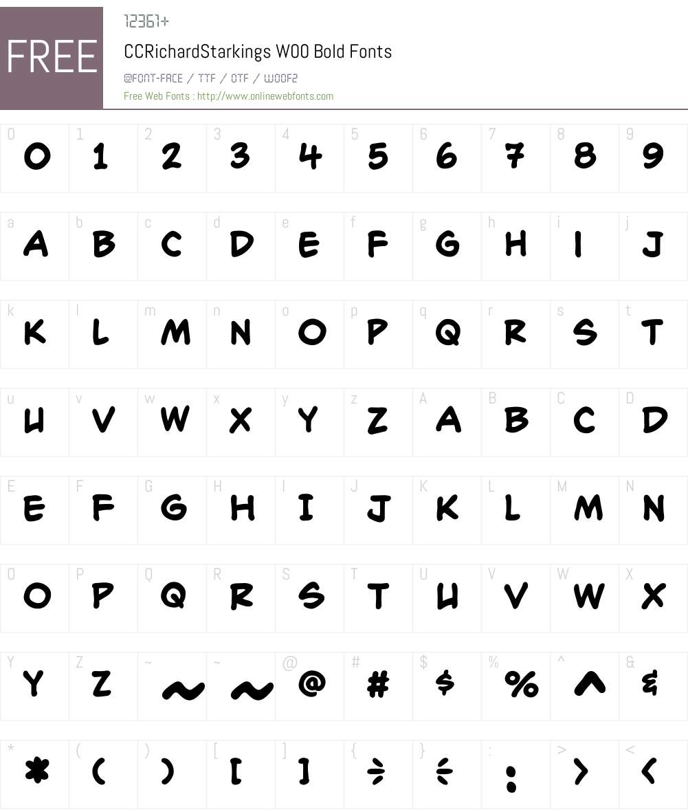 CCRichardStarkingsW00-Bold Font Screenshots