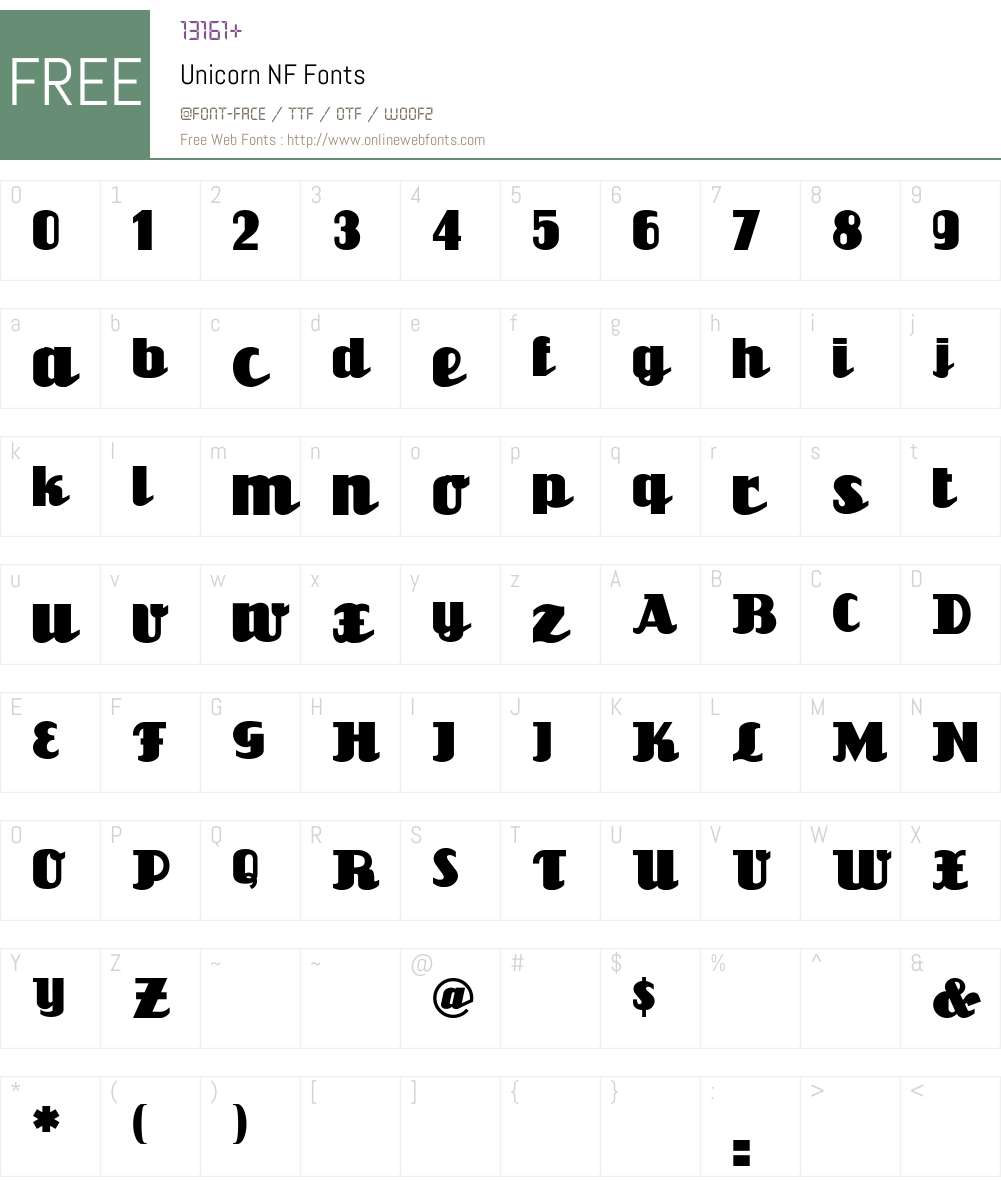 Unicorn NF Font Screenshots