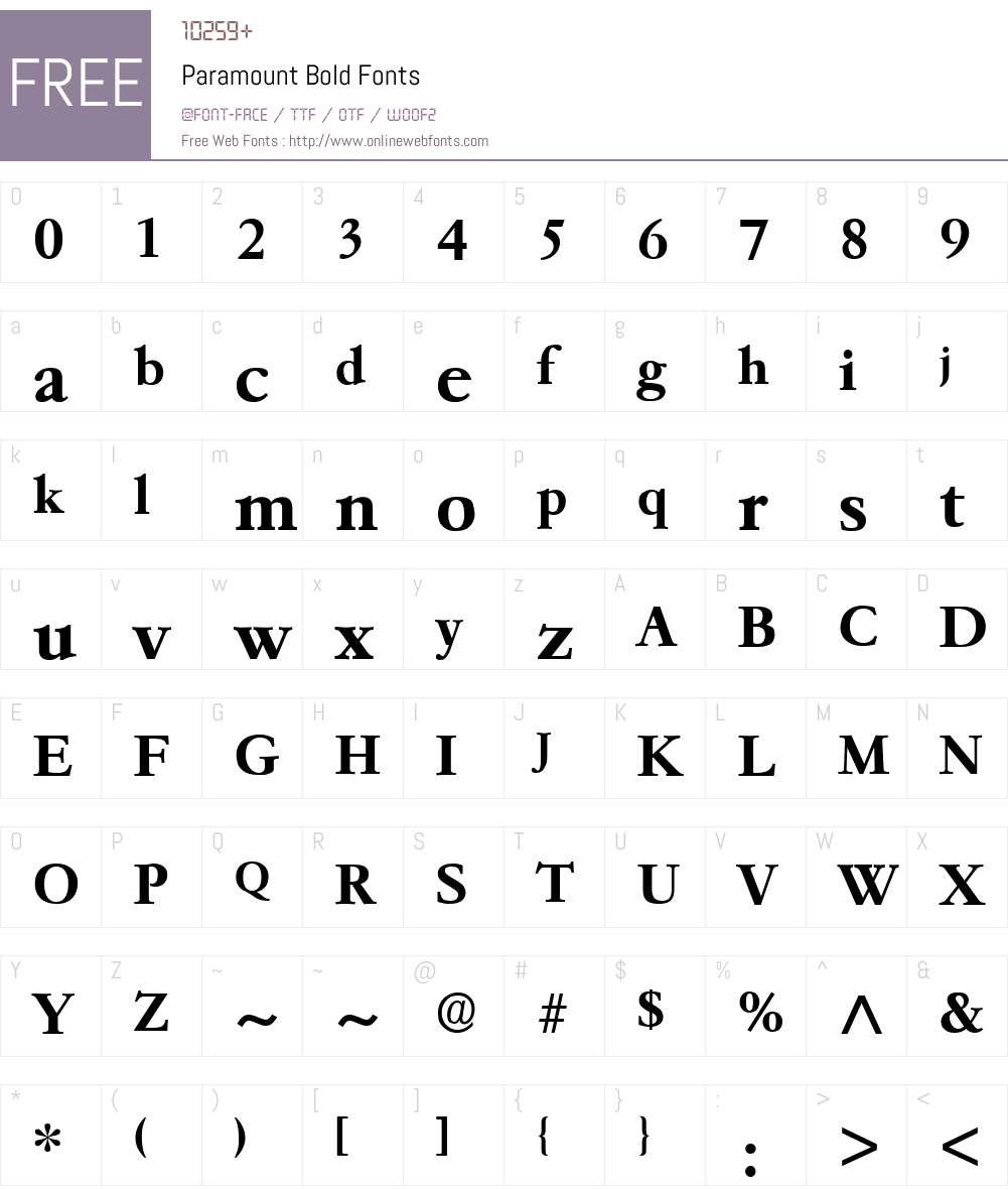 Paramount Font Screenshots