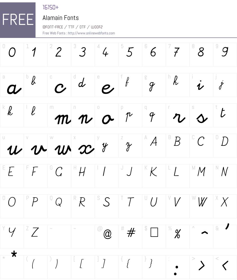 Alamain Font Screenshots