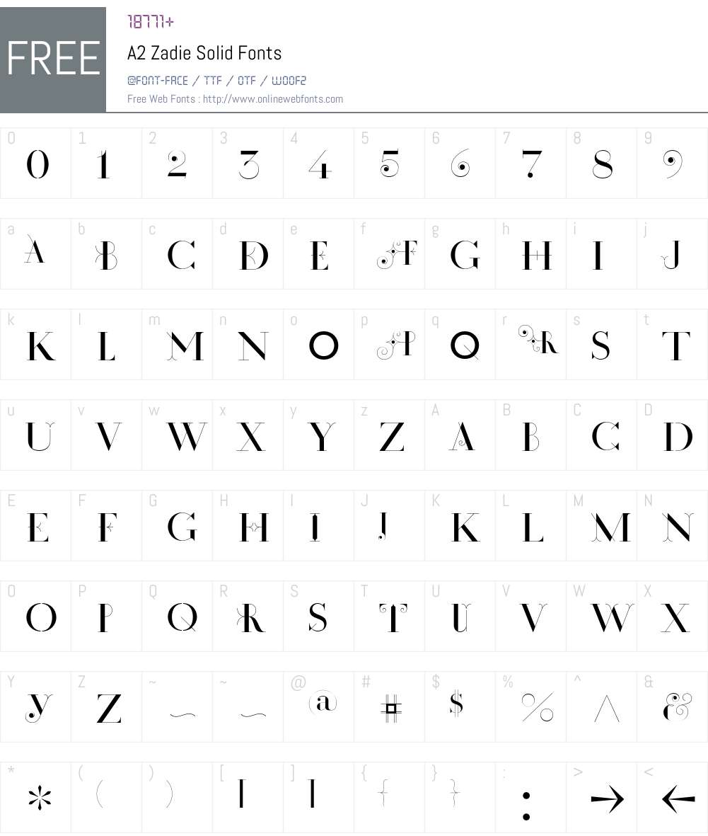 A2 Zadie Solid Font Screenshots