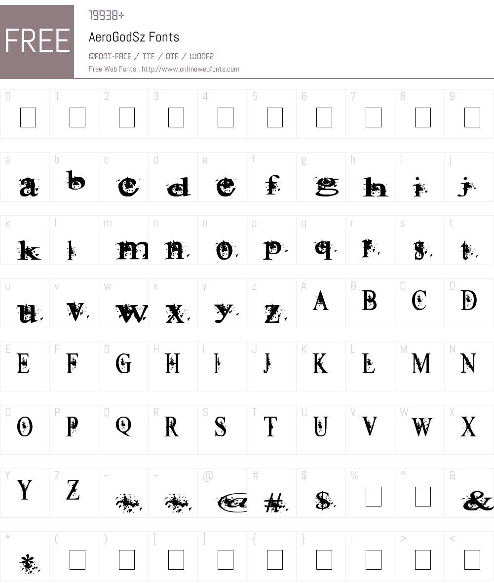 AeroGodSz Font Screenshots