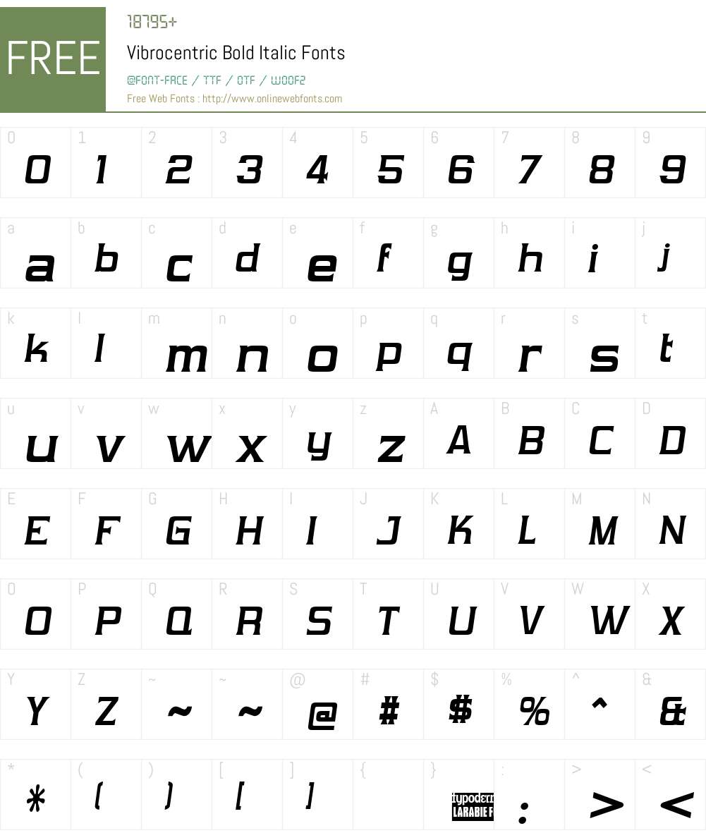Vibrocentric Font Screenshots
