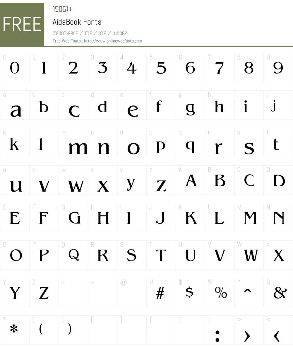 AidaBook Font Screenshots