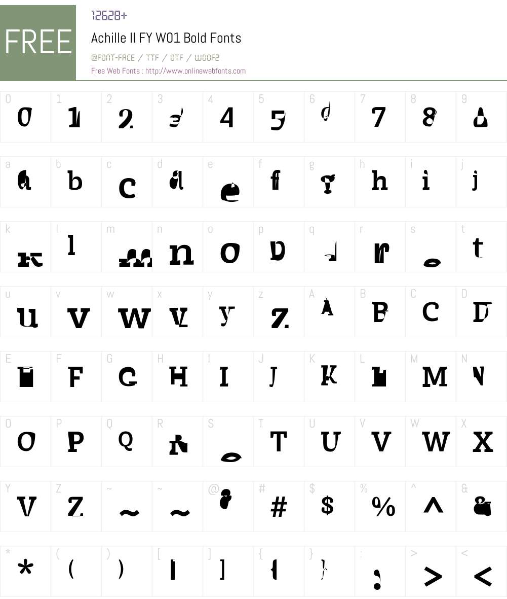 AchilleIIFYW01-Bold Font Screenshots