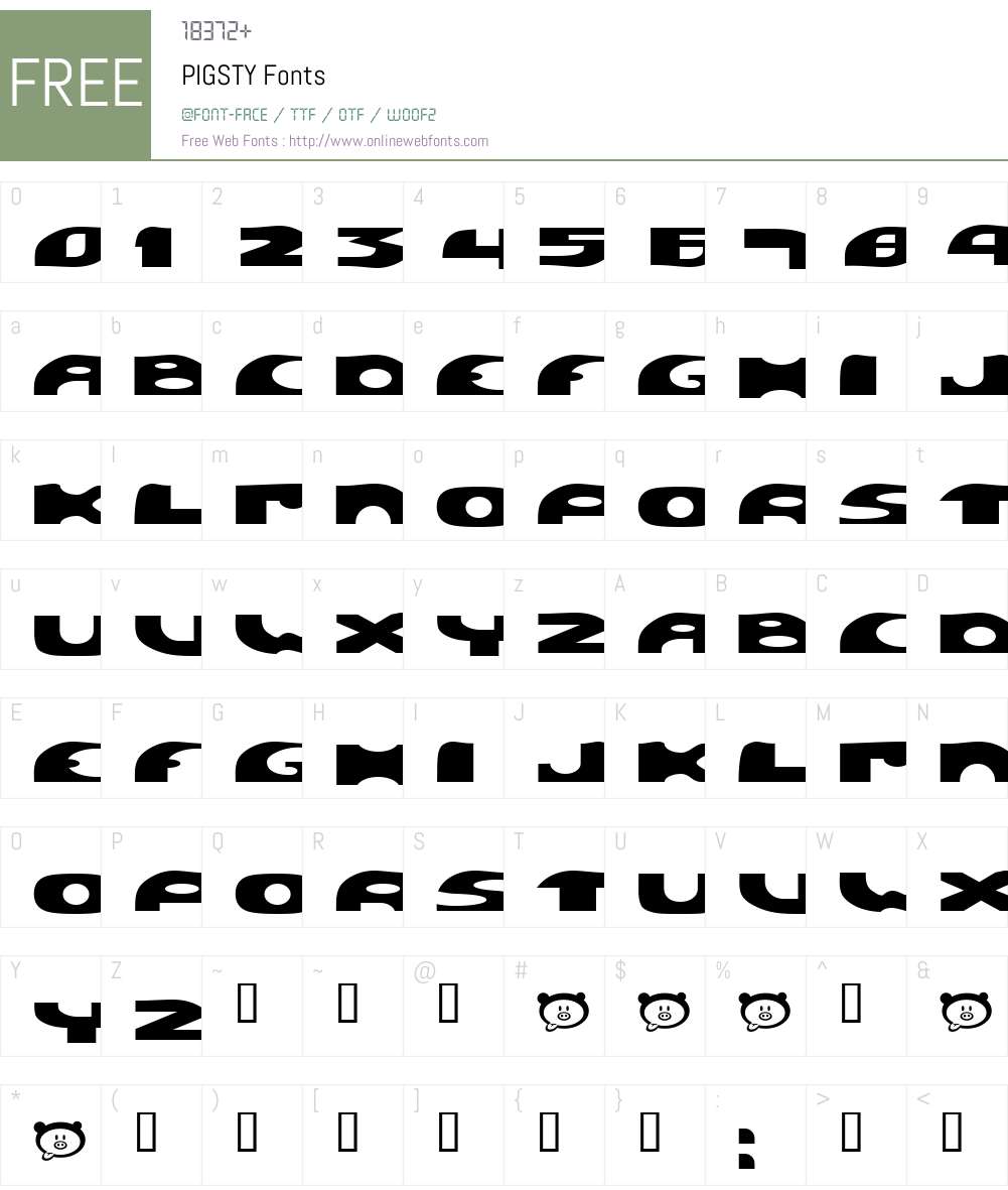 PIGSTY Font Screenshots