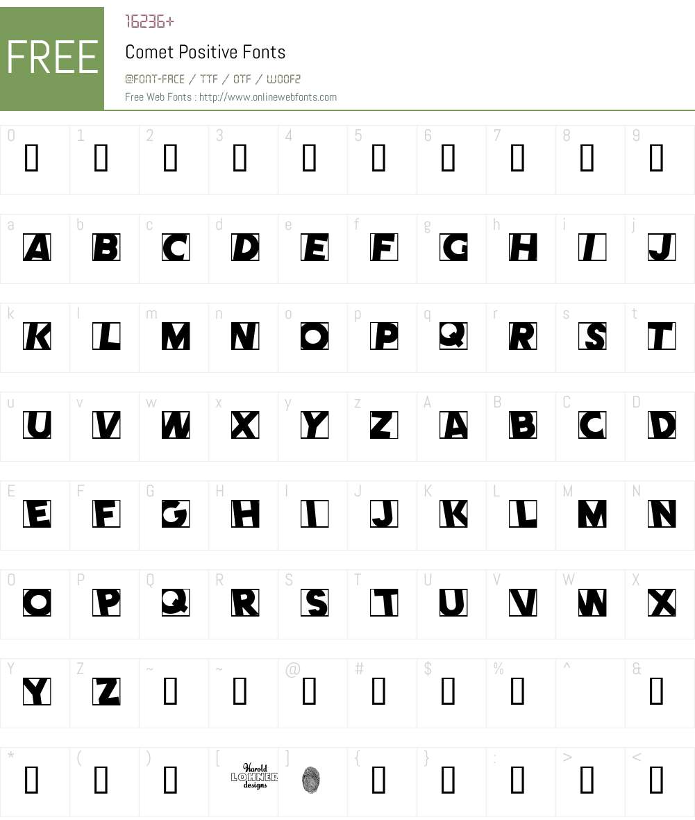Comet Font Screenshots