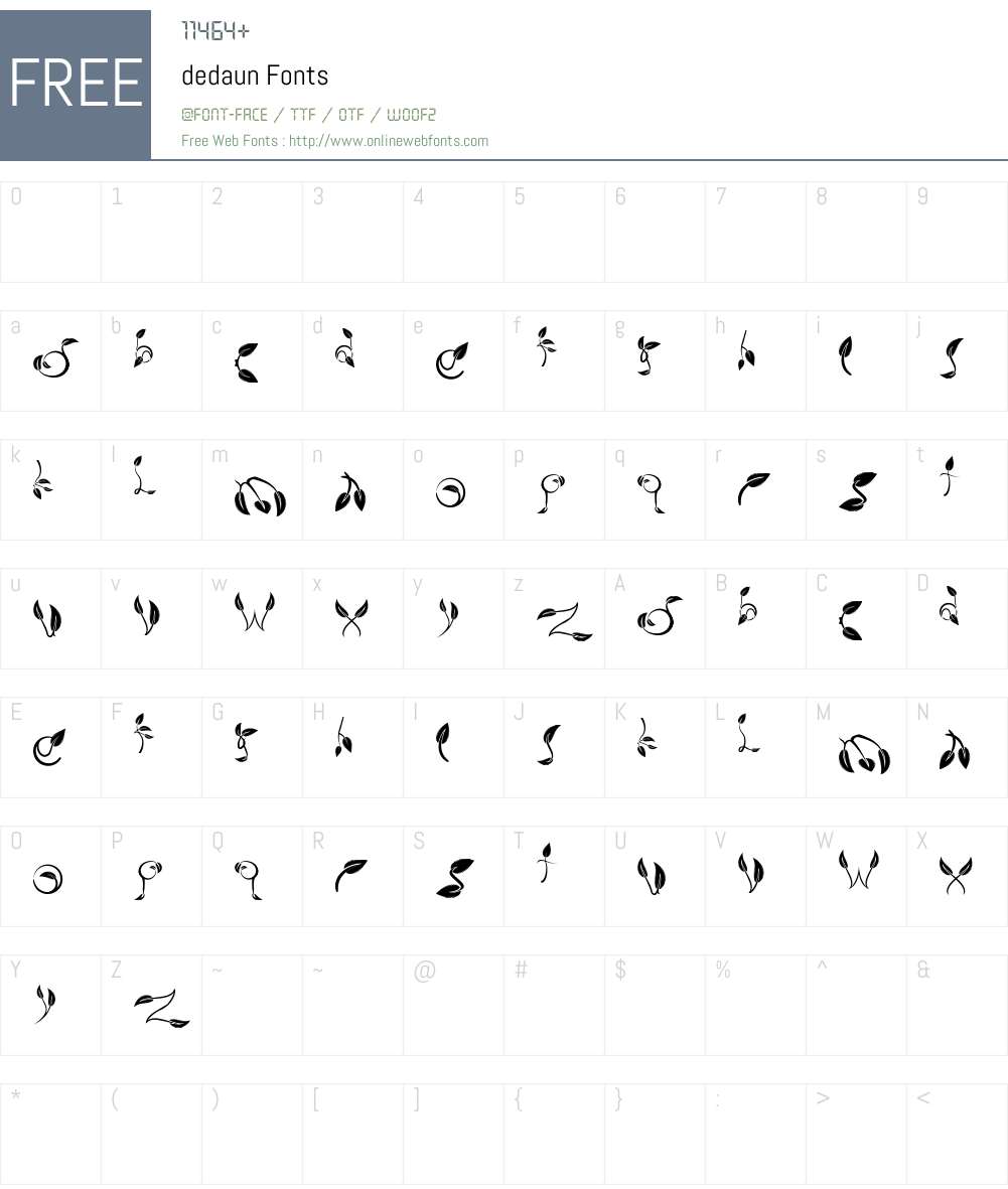 dedaun Font Screenshots