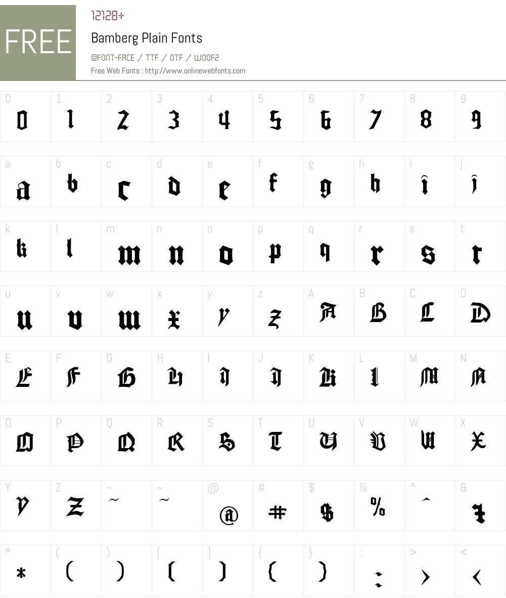 Bamberg Font Screenshots