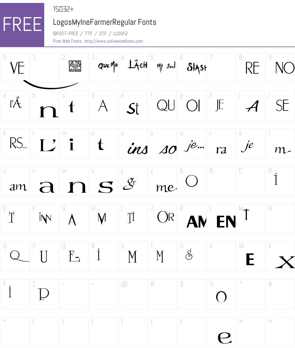 Logos Mylne Farmer Font Screenshots