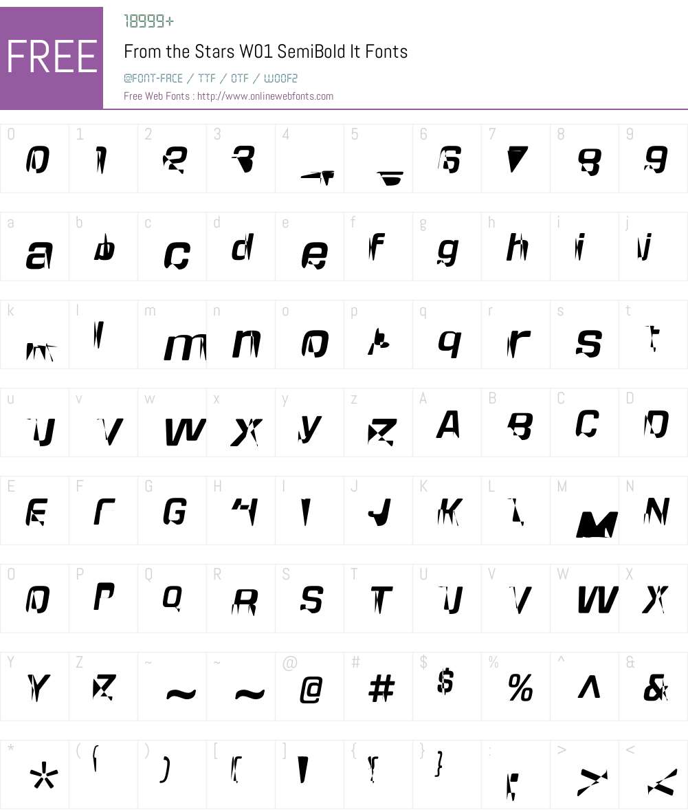 FromtheStarsW01-SemiBoldIt Font Screenshots