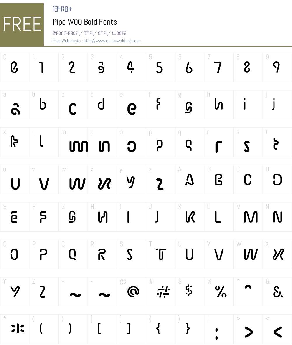 Pipo Font Screenshots
