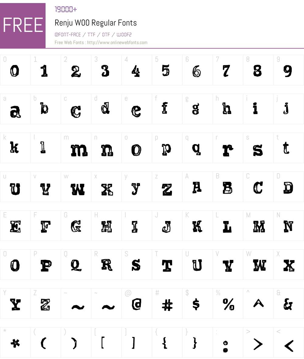RenjuW00-Regular Font Screenshots