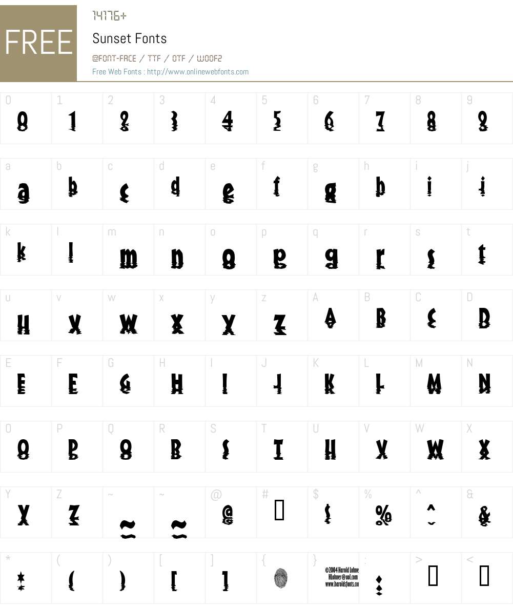 Sunset Font Screenshots