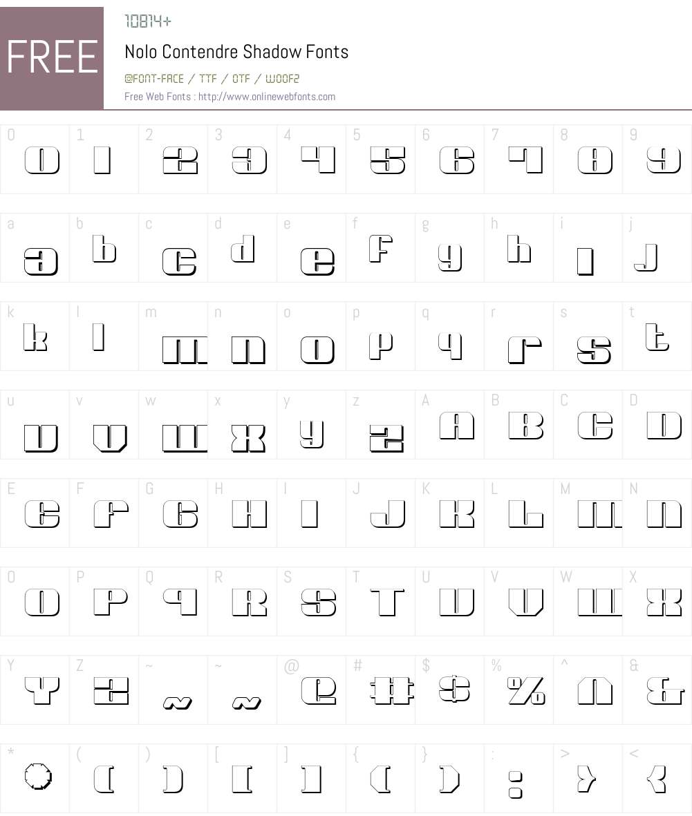 Nolo Contendre Shadow Font Screenshots