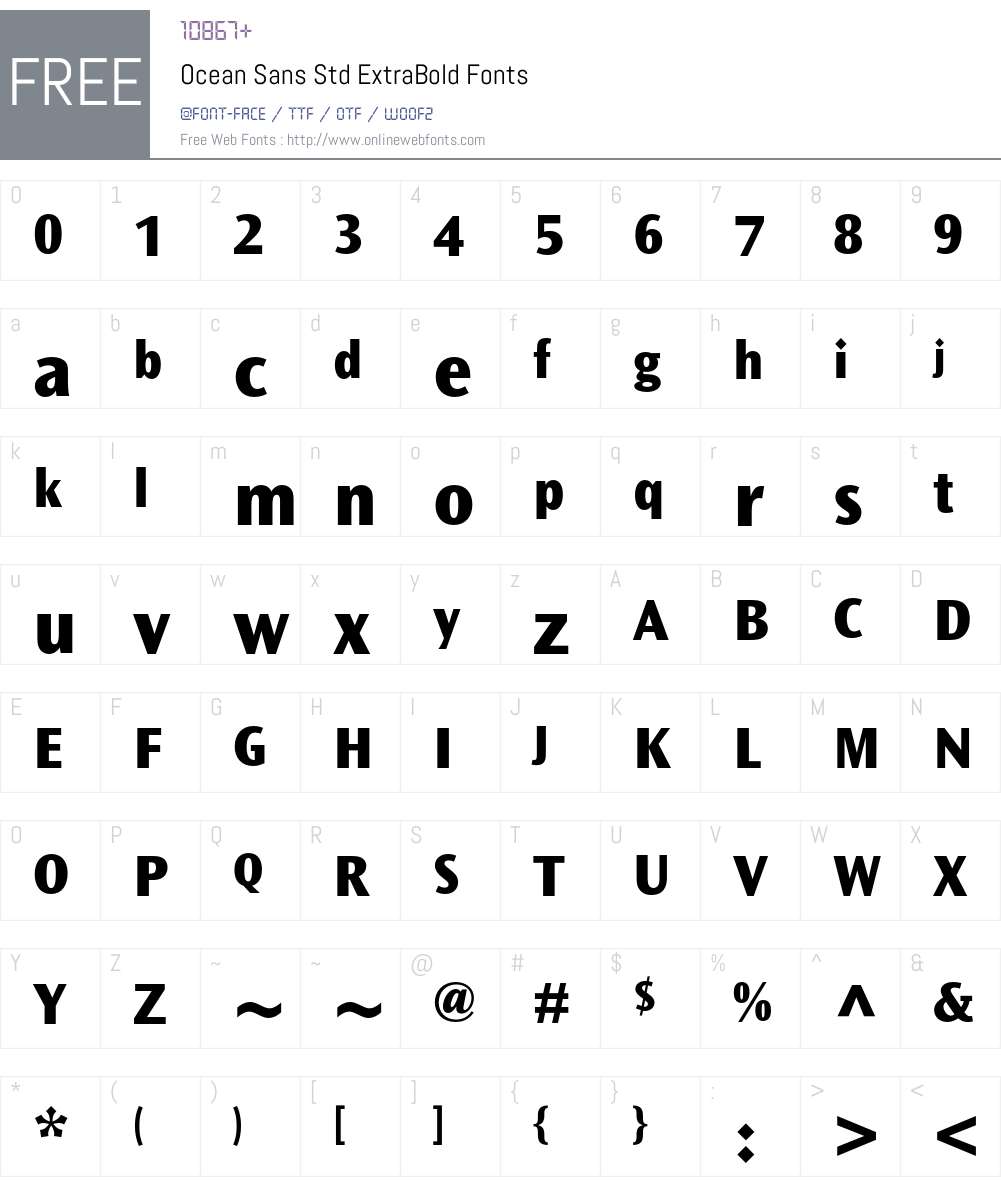 Ocean Sans Std Font Screenshots