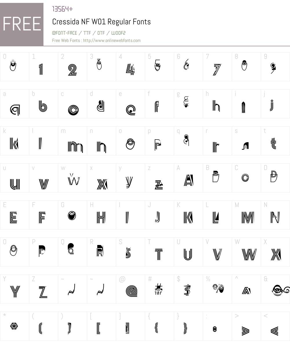 CressidaNFW01-Regular Font Screenshots