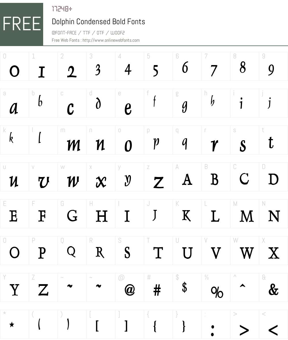 Dolphin Condensed Font Screenshots