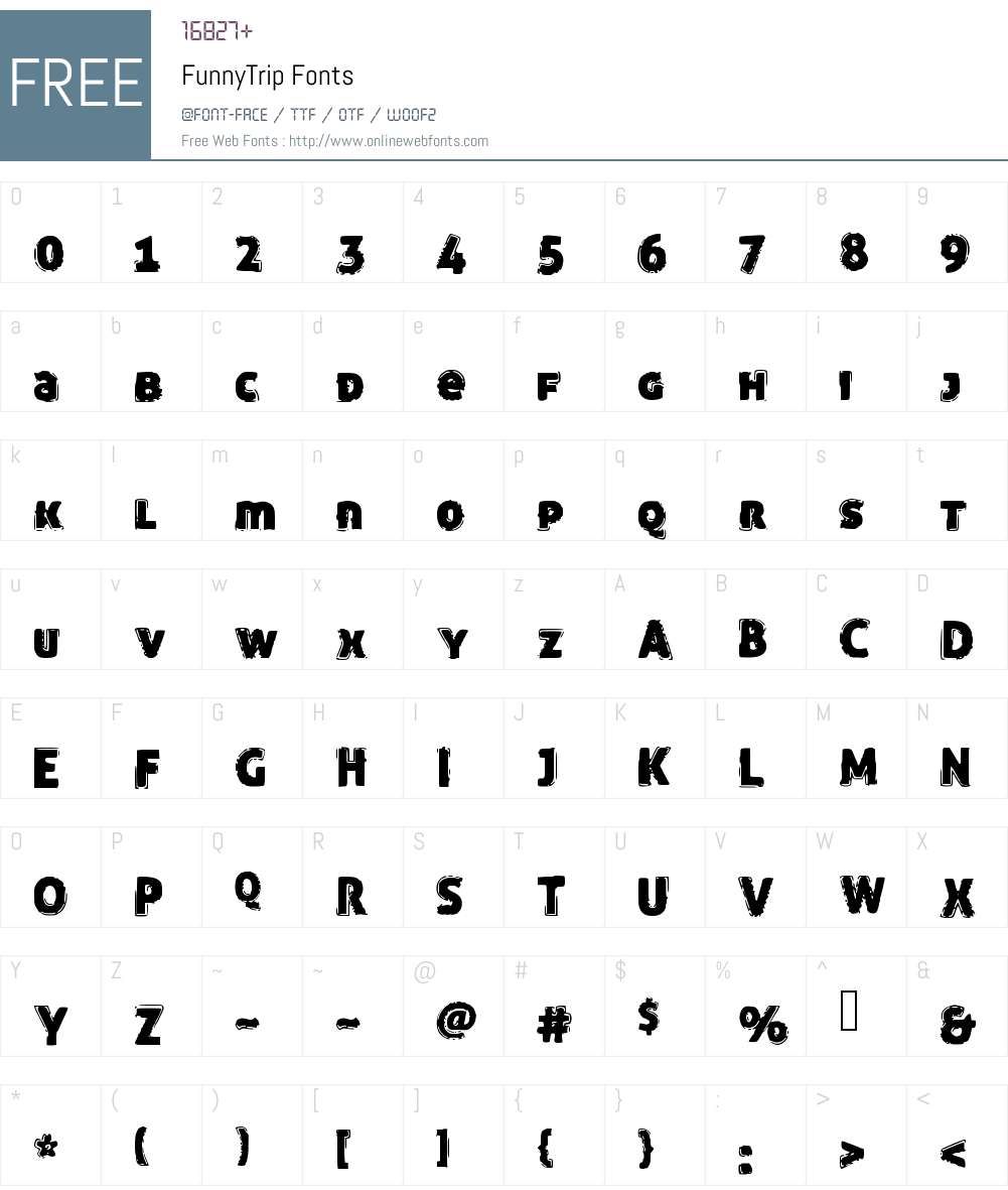 FunnyTrip Font Screenshots