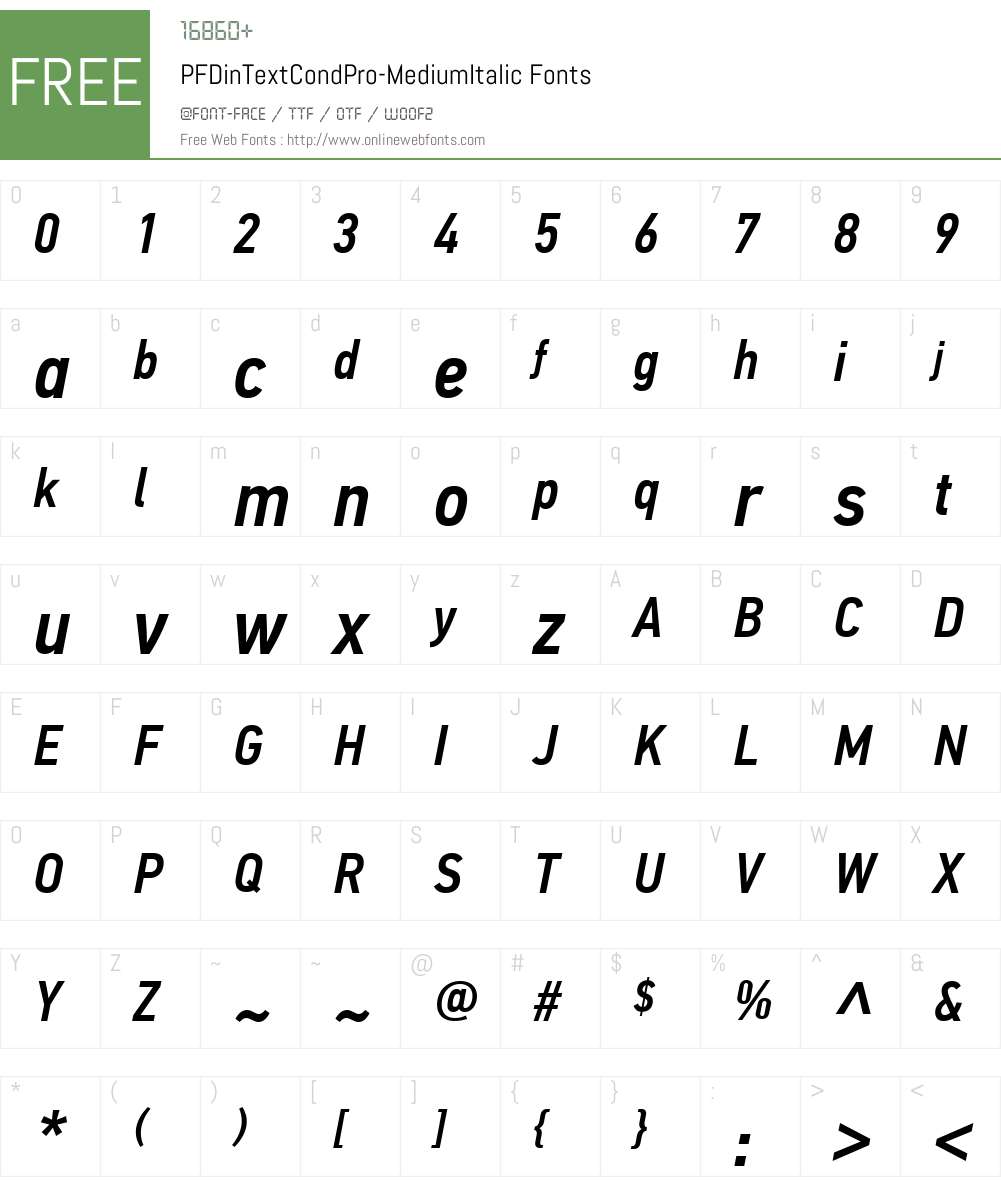 PF Din Text Cond Pro Font Screenshots