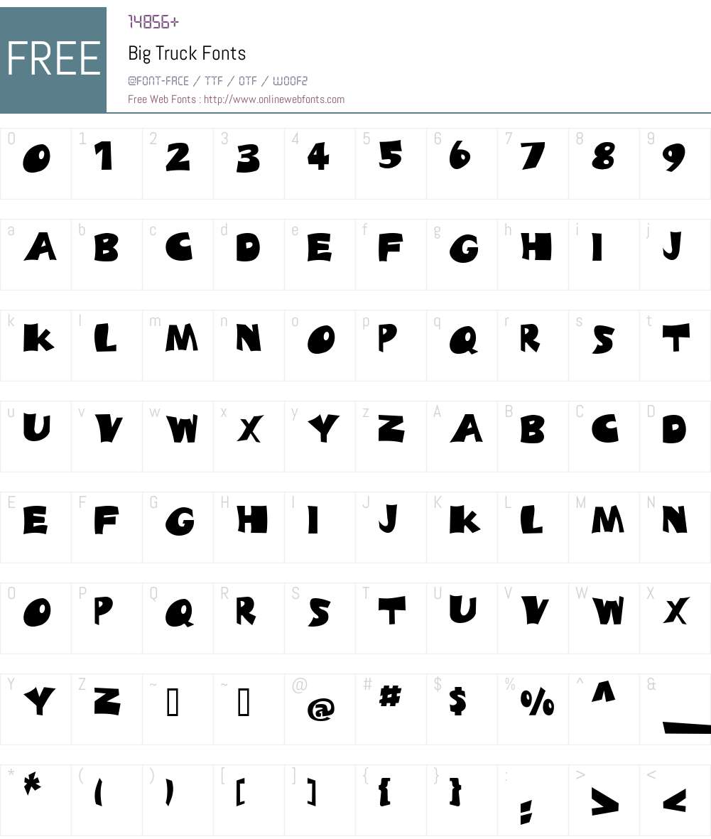 Big Truck Font Screenshots