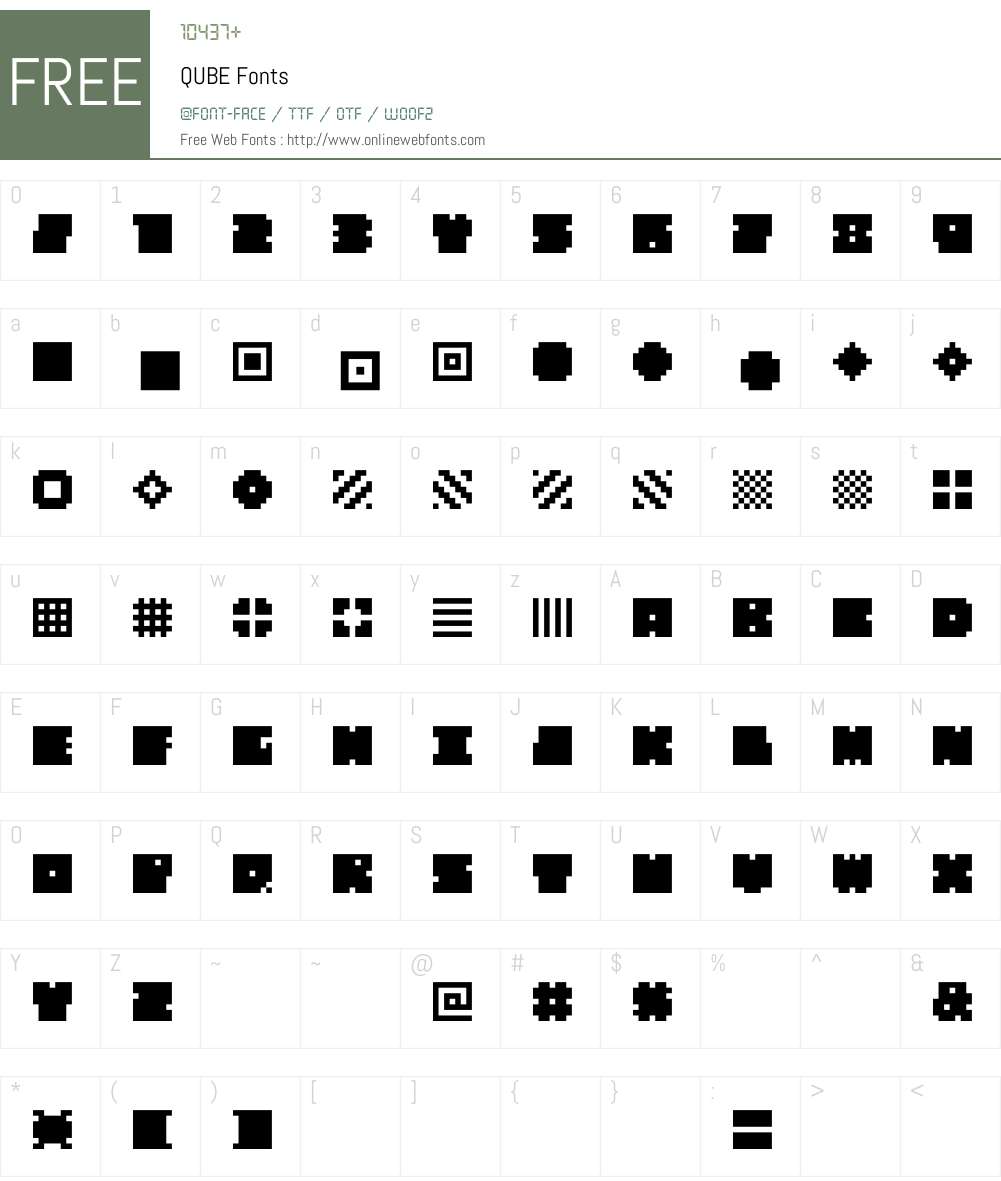 QUBE Font Screenshots