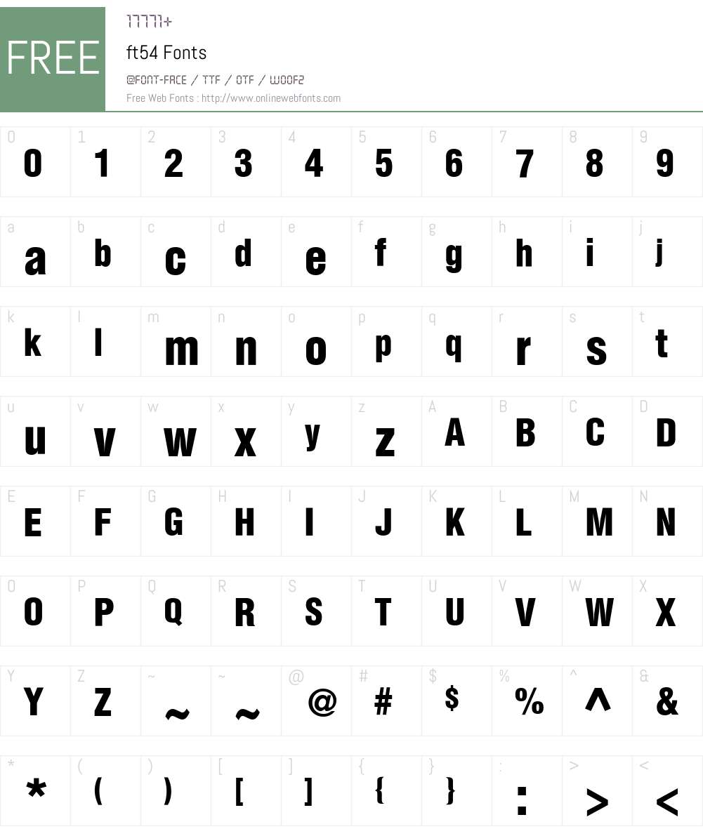ft54 Font Screenshots