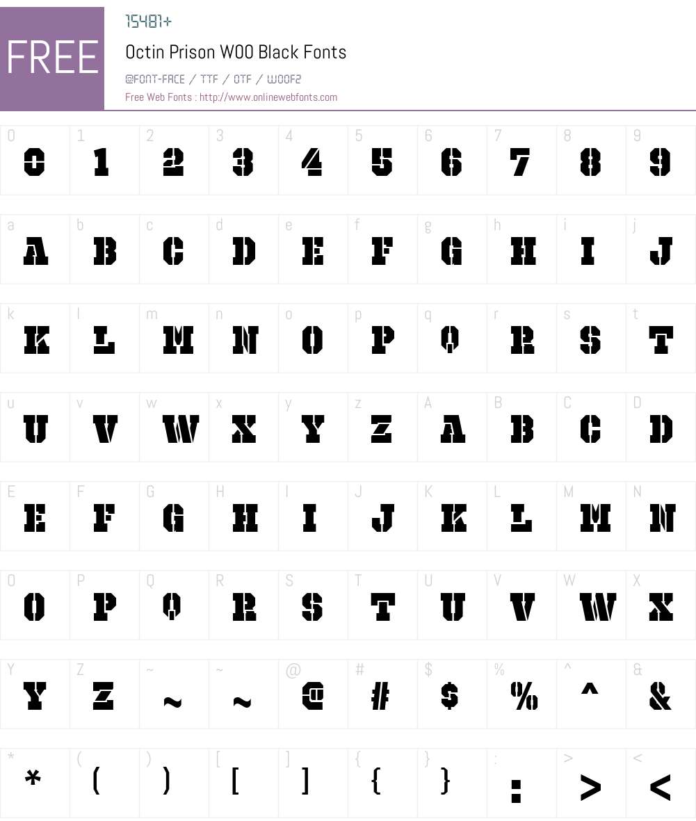 OctinPrisonW00 Font Screenshots