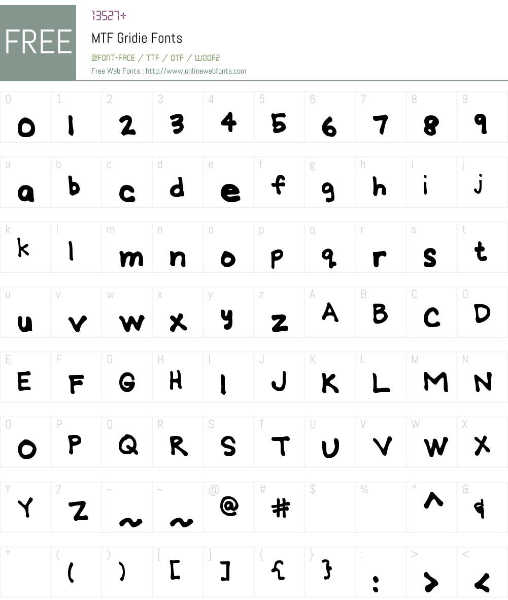 MTF Gridie Font Screenshots