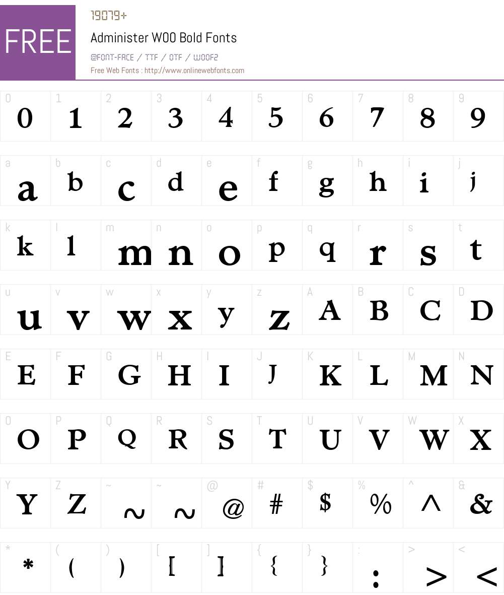 AdministerW00-Bold Font Screenshots
