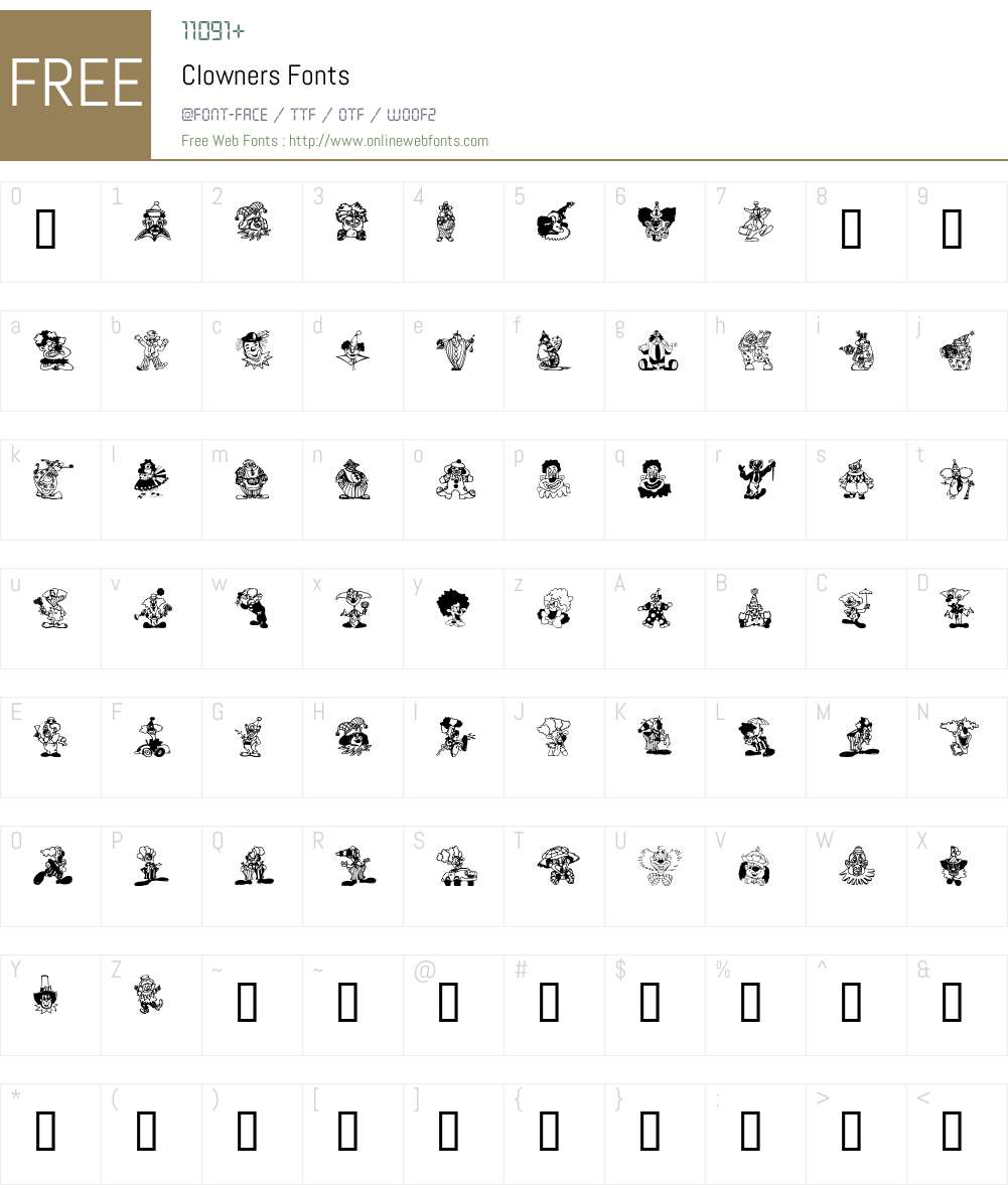 Clowners Font Screenshots