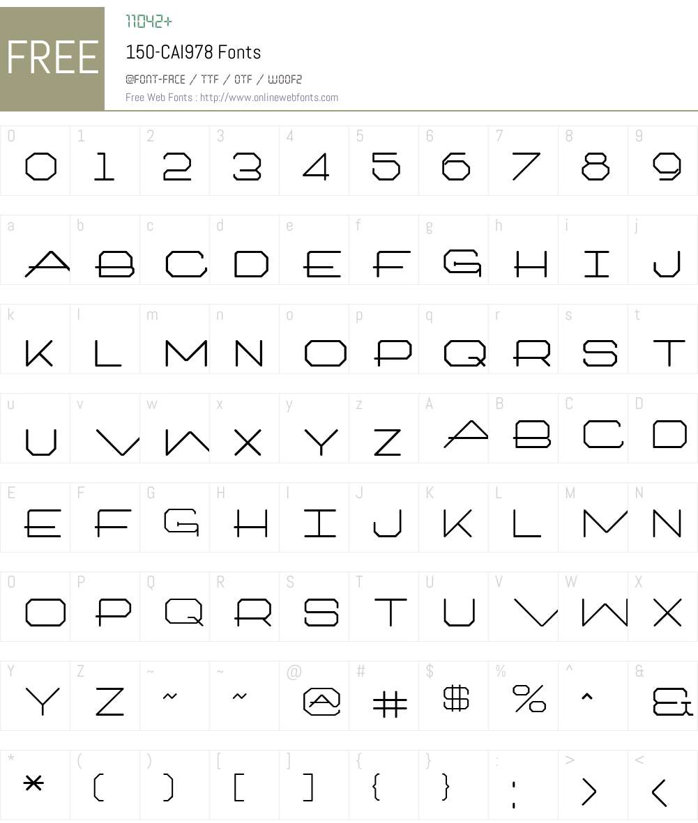 150-CAI978 Font Screenshots