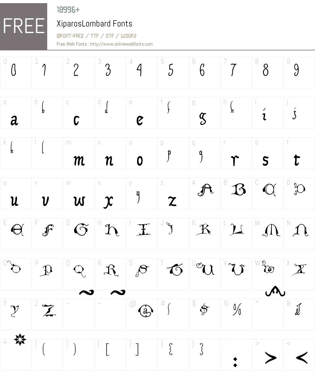 XiparosLombard Font Screenshots