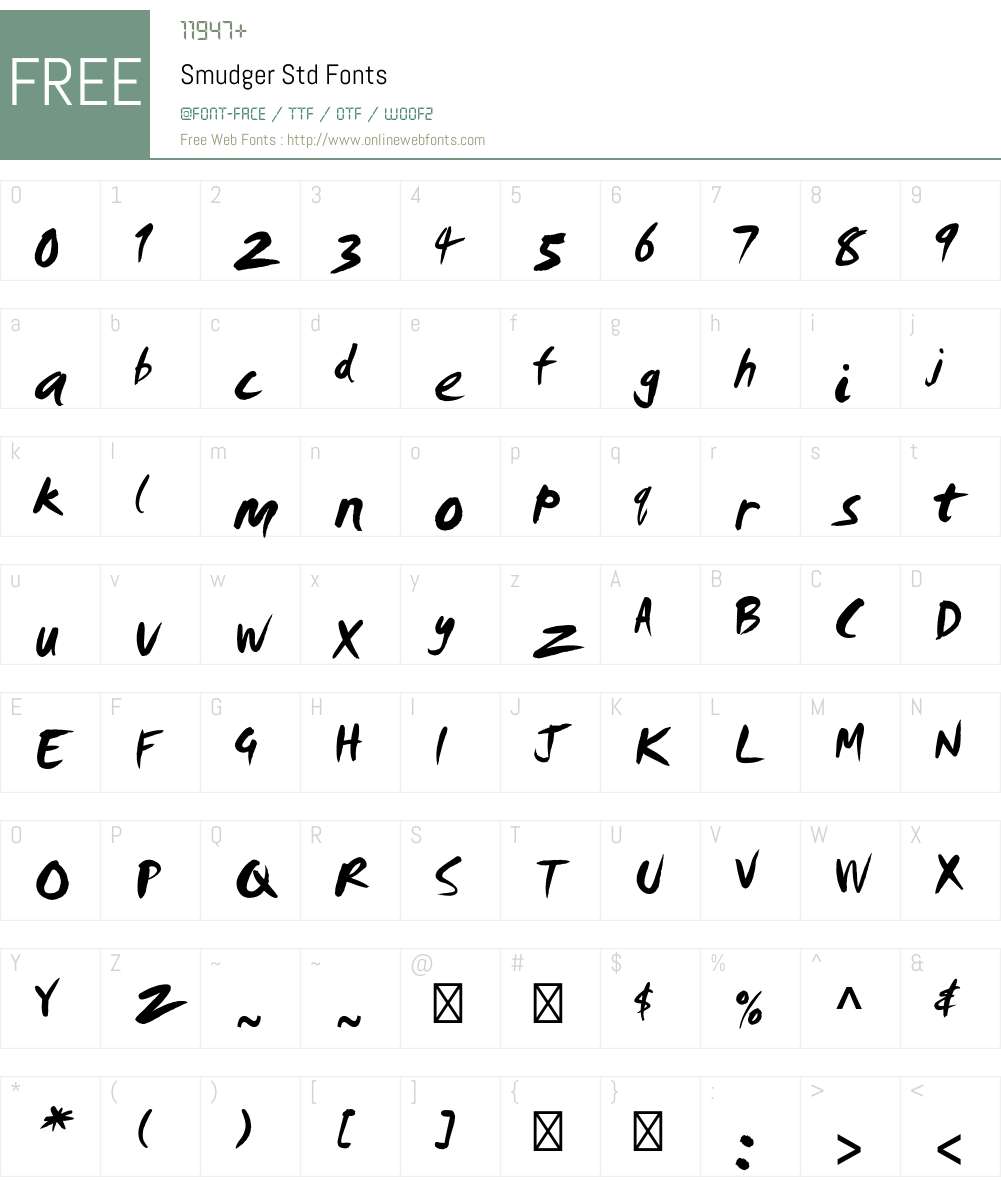 Smudger Std Font Screenshots
