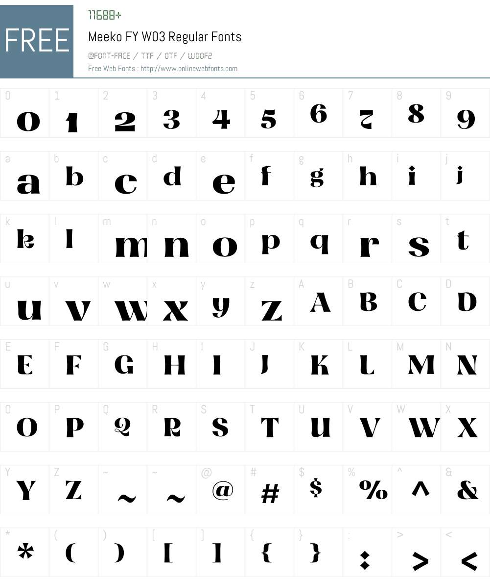 Meeko FY Font Screenshots