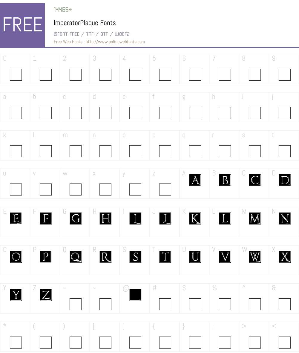 ImperatorPlaque Font Screenshots